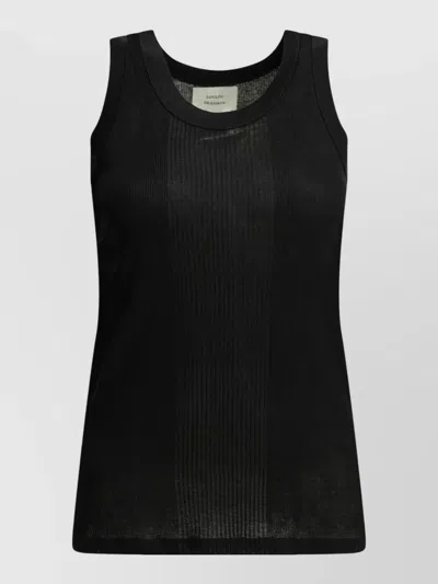 Loulou Studio Ribbed Scoop Neck Sleeveless Knit Top In Black