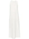 Loulou Studio Rivida Viscose And Linen Long Dress In White