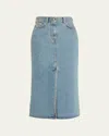 Loulou Studio Rona Denim Long Skirt In Blue