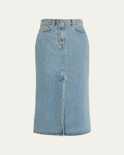 Loulou Studio Rona Denim Long Skirt In Blue