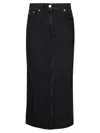Loulou Studio Black Rona Denim Midi Skirt In Grey