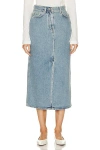 Loulou Studio Rona Denim Long Skirt In Washed Light Blue