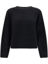 Loulou Studio Black Wool Blend Bruzzi Sweater In Black