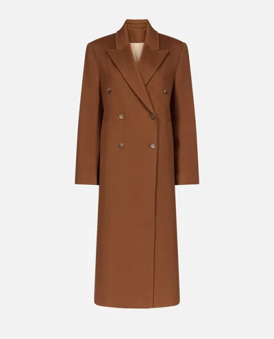 Loulou Studio Rosco Double Breasted Coat In Brown