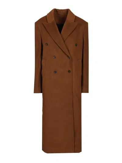 Loulou Studio Rosco Double-breasted Coat In Brown