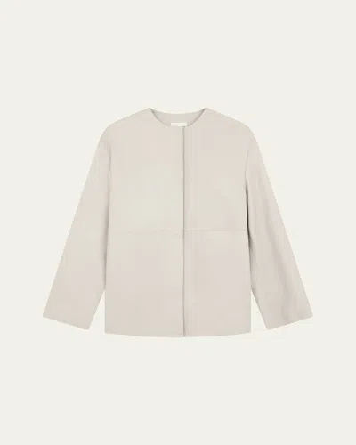 Loulou Studio Atalia Paneled Leather Coat In Grey