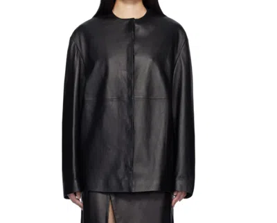 Loulou Studio Round-neck Leather Jacket In Black