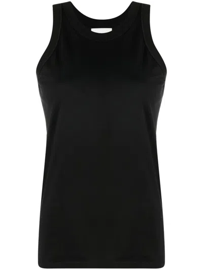 Loulou Studio Round-neck Sleeveless Tank Top In Schwarz