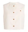Loulou Studio Esme Viscose Round Neck Vest In Ivory