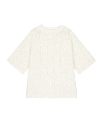 Loulou Studio Round-neck Knitted Sweater In White