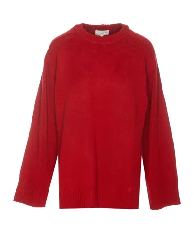 Loulou Studio Safi Crew Neck Sweater In Red