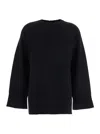 Loulou Studio Black Wool Blend Oversize Safi Sweater In Black