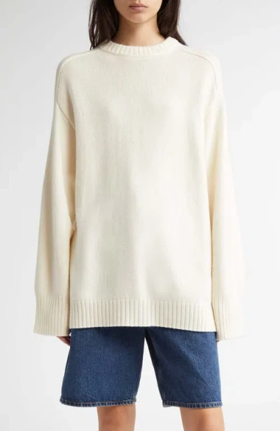 Loulou Studio Loulou De Saison Safi Step Hem Wool & Cashmere Sweater In Ivory