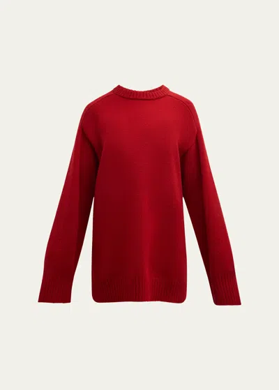 Loulou Studio Oversized Knit Wool-cashmere Sweater In Red