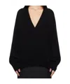 Loulou Studio Oversize Cashmere V-neck Sweater In Black
