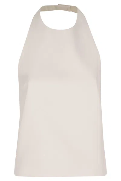 Loulou Studio Sami Backless Halter Top In Neutral