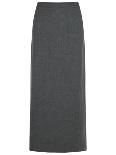Loulou Studio 'samos' Graphite Virgin Wool Skirt In Gray