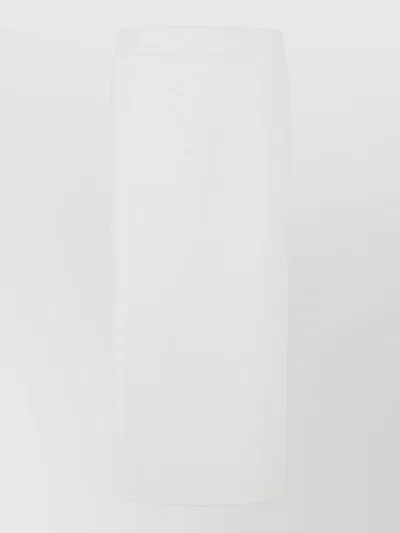 Loulou Studio Samos Long High Waist Virgin Wool Skirt In White