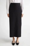 Loulou Studio Samos Stretch Wool Grain De Poudre Pencil Skirt In Black