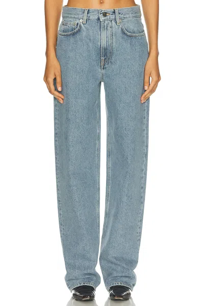 Loulou Studio Organic Denim Wide Leg High Waist Light Blue Washed Pants