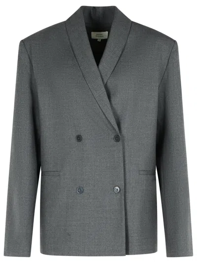 Loulou Studio 'sancia' Graphite Virgin Wool Blazer In Gray