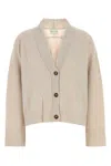 Loulou Studio Sand Cashmere Kaia Cardigan In Oatmelange