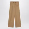 Loulou Studio Sand-coloured Trousers In Cotton In Green