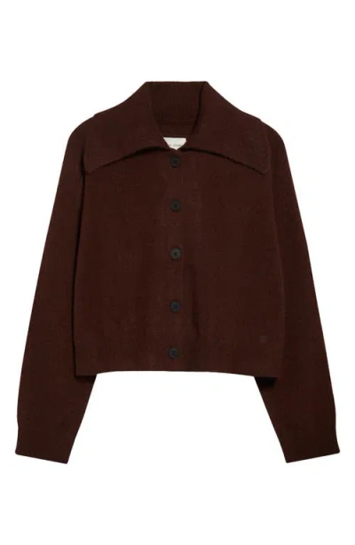 Loulou Studio Sao Wool Cardigan In Choco