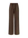 Loulou Studio Relaxed Fit Wide Leg Silk Trousers In Deep Taupe