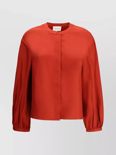 Loulou Studio Satin Crew Neck Shirt In Red