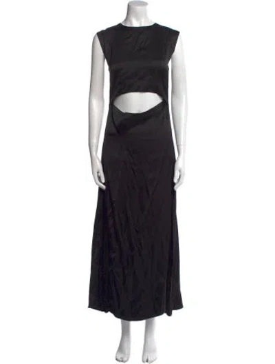 Pre-owned Loulou Studio Satin Long Dress In Black