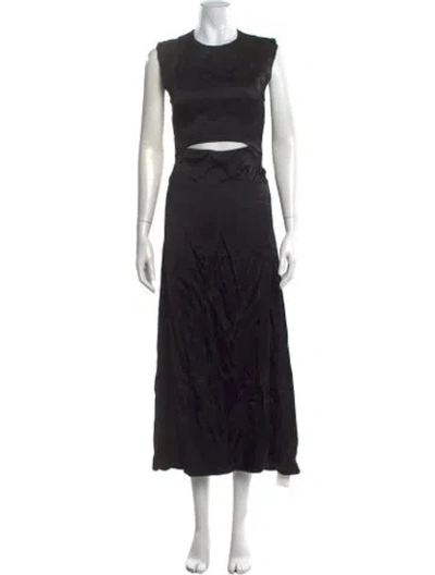 Pre-owned Loulou Studio Satin Long Dress In Black