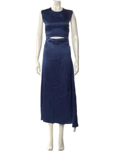 Pre-owned Loulou Studio Satin Long Dress In Blue