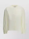 Loulou Studio Satin Pleated Crew Neck Shirt
