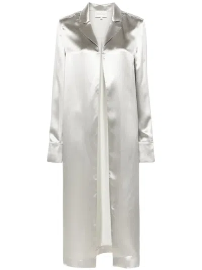 LOULOU STUDIO SATIN SILK-BLEND LONG SHIRT