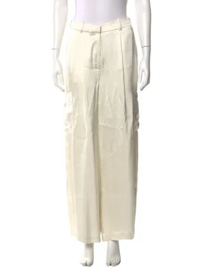 Pre-owned Loulou Studio Satin Wide Leg Pants In Neutral
