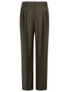 Loulou Studio 'sbiru' Brown Virgin Wool Pants In Red