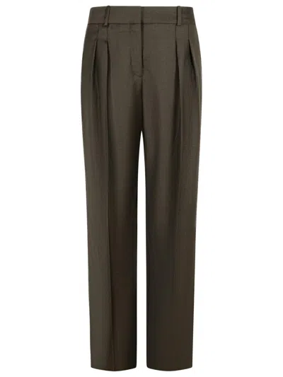 Loulou Studio 'sbiru' Brown Virgin Wool Pants In Red