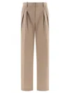 Loulou Studio Pleated Wide-leg Trousers In Brown