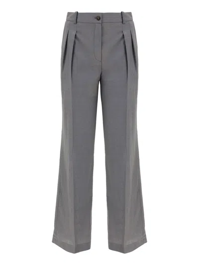 Loulou Studio Sbiru Wool Straight-leg Pants In Grey
