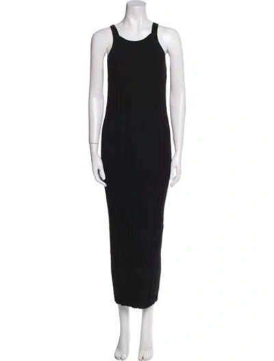Pre-owned Loulou Studio Scoop Neck Long Dress In Black