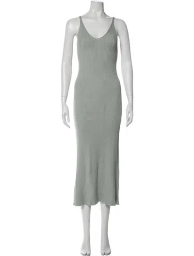 Pre-owned Loulou Studio Scoop Neck Long Dress In Green