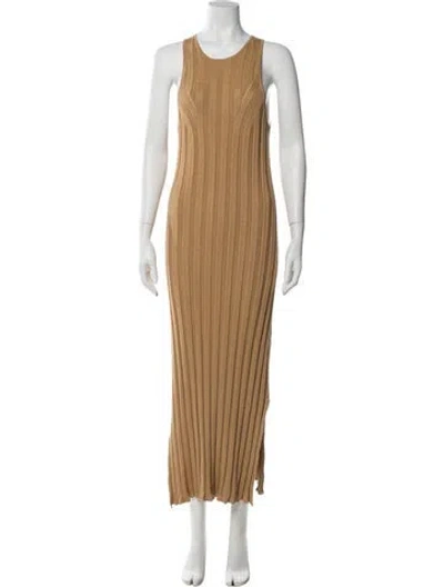 Pre-owned Loulou Studio Scoop Neck Long Dress In Neutral