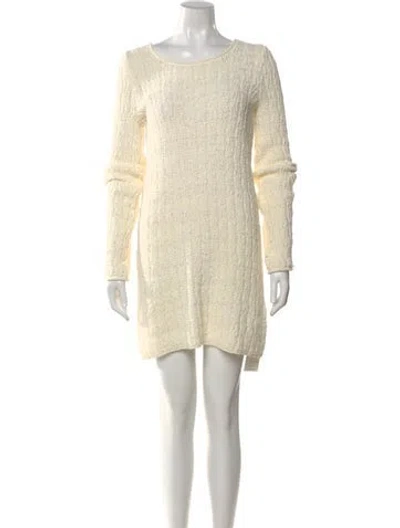 Pre-owned Loulou Studio Scoop Neck Mini Dress In White