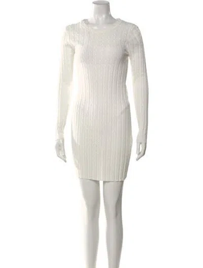 Pre-owned Loulou Studio Scoop Neck Mini Dress In White
