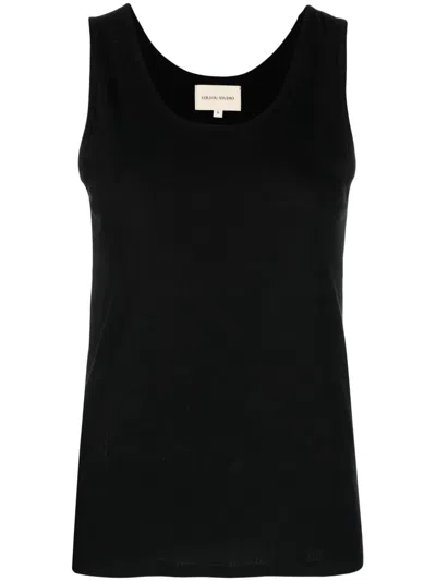 Loulou Studio Scoop-neck Ribbed-knit Tank Top In Black