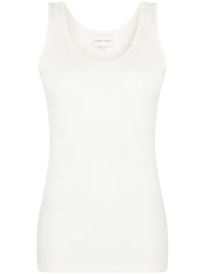 Loulou Studio Scoop-neck Ribbed Tank Top In White