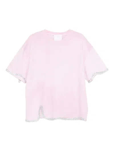 Loulou Studio Sequin-trim T-shirt In Pink