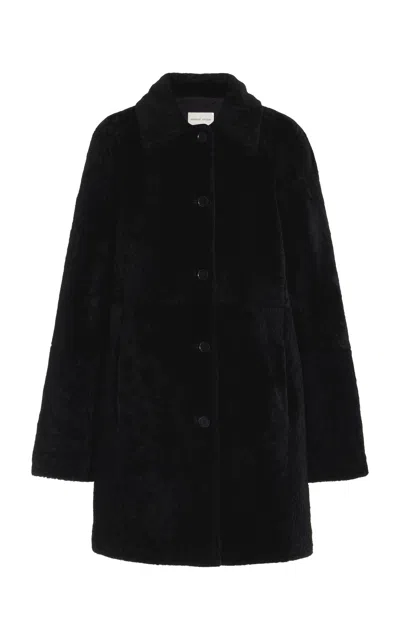 Loulou Studio Shearling Coat In Black