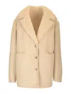 Loulou Studio Shearling Coat In Brown